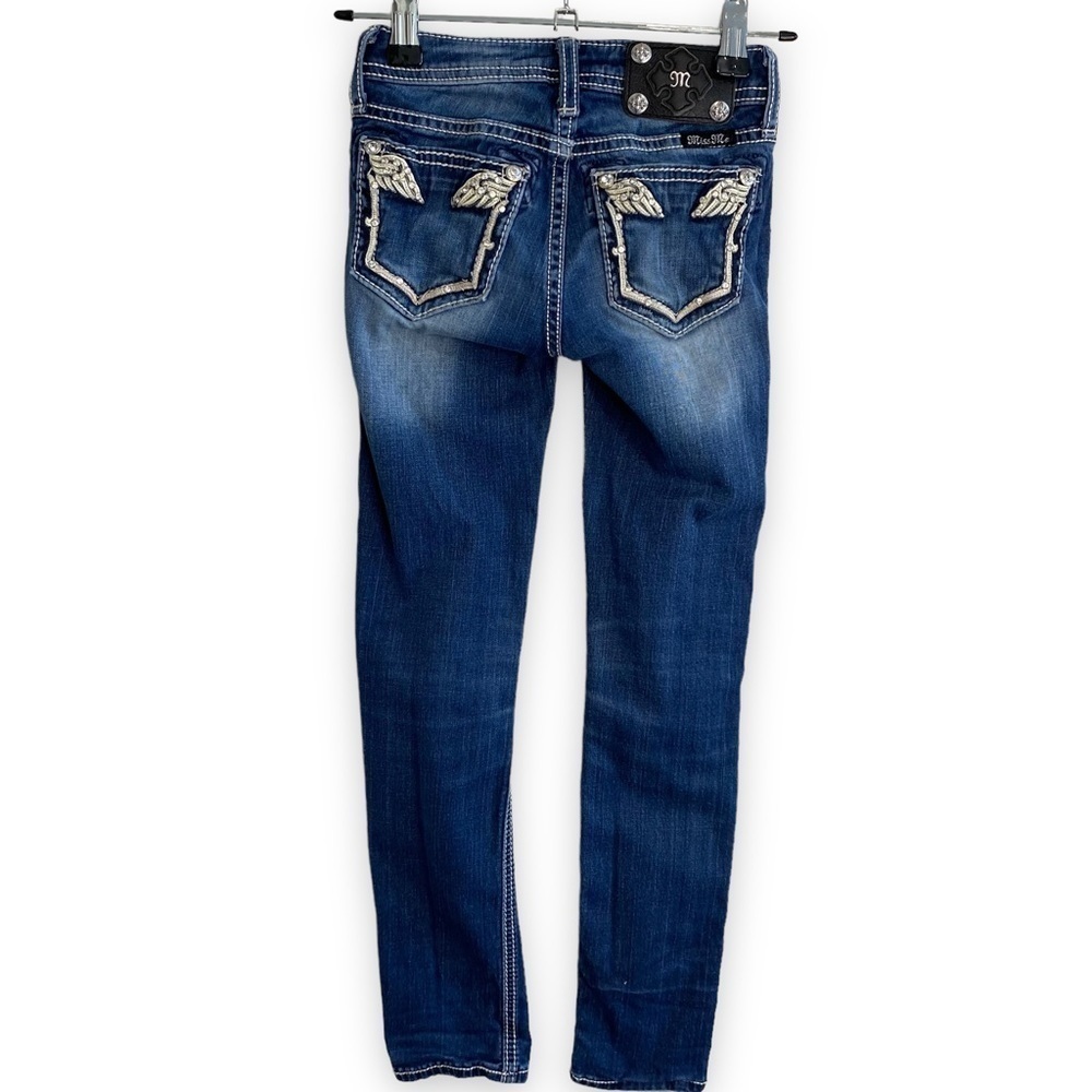 Miss Me - Girls Skinny/straight Angel Wings Rhinestone Jean - 7